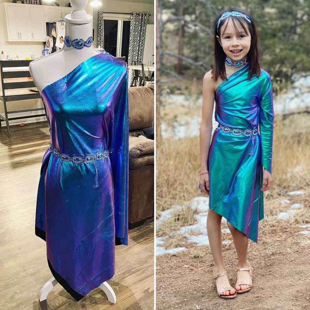 A little girl sews incredible clothes