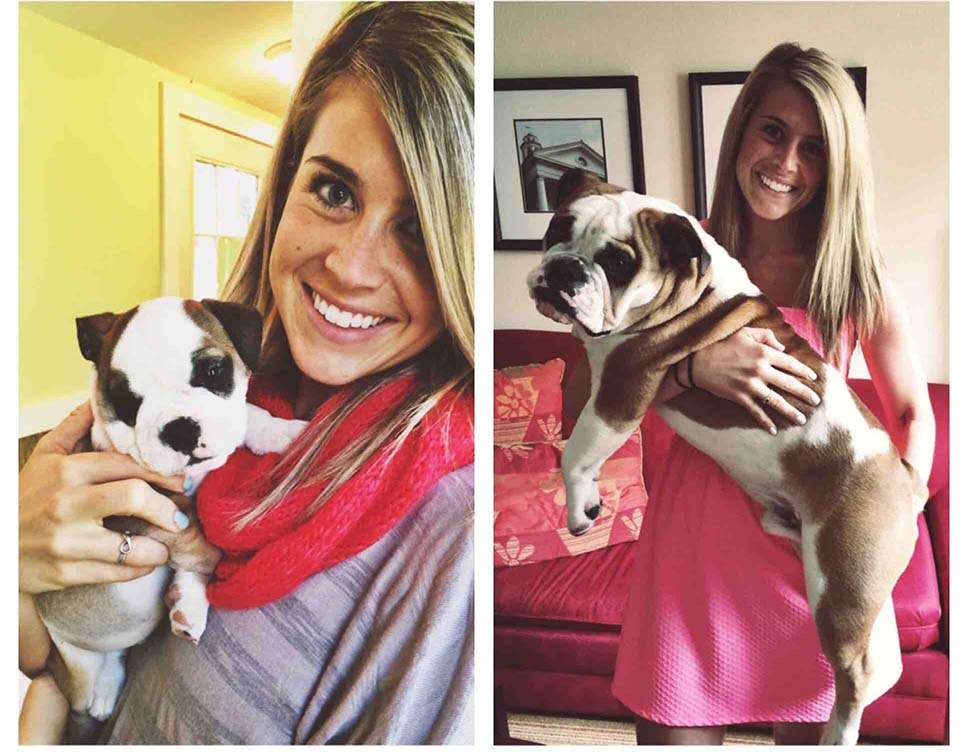 then and now photos of their puppy growing up