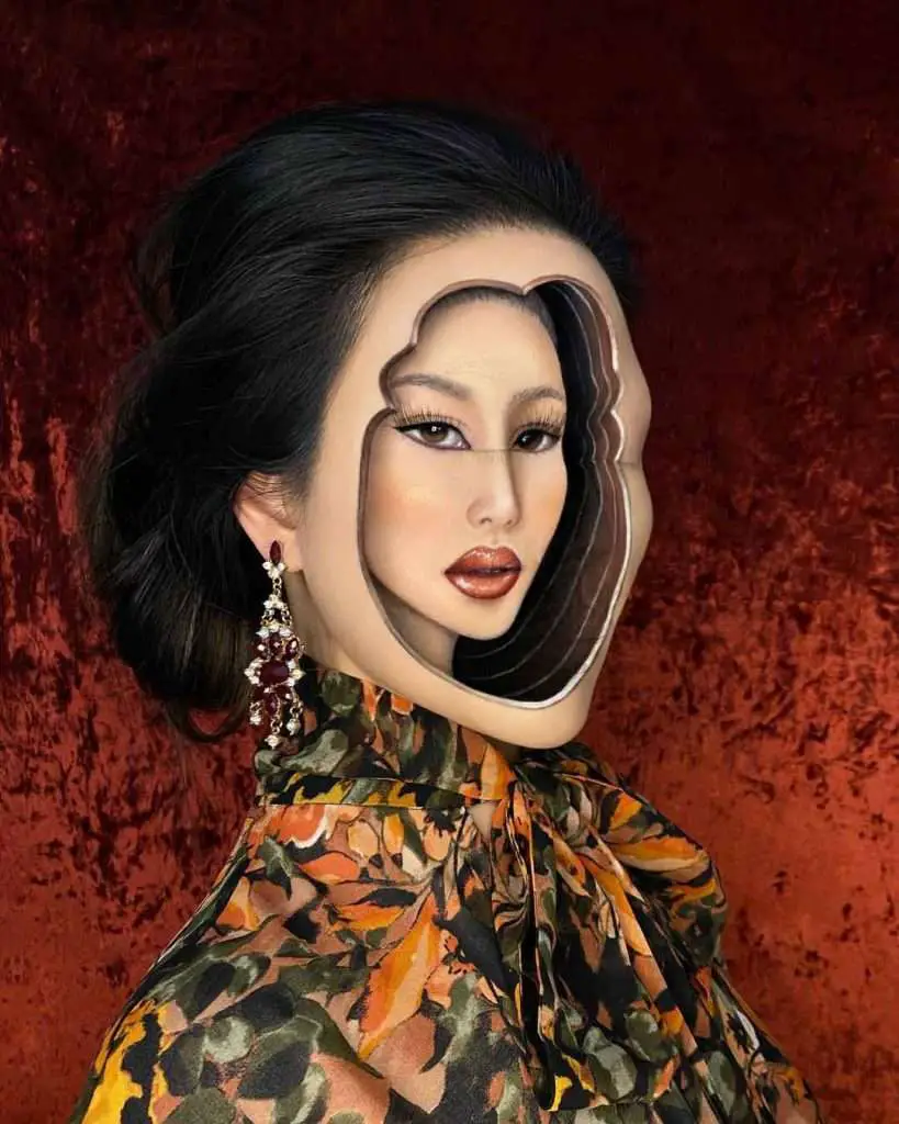 makeup artist created optical illusions