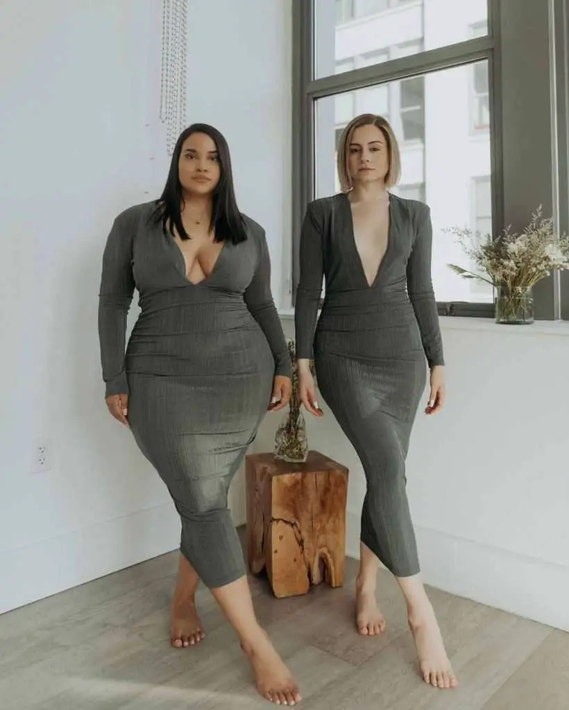 how the same outfit looks on women with different body types